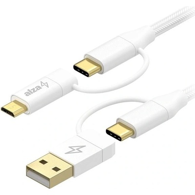 AlzaPower APW-CBM401W MultiCore 4in1 USB 60W, 480Mbps, 1m, bílý