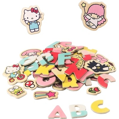 Комплект Дървени магнитни букви и фигурки Hello Kitty, 75 части (31cc9d507739)