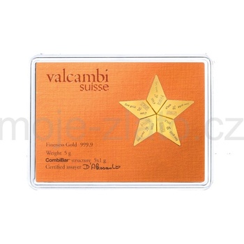 Valcambi Zlatý Combibar Hvězda 5 x 1 g