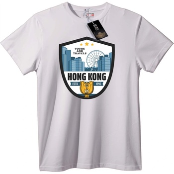 NOONEBRAND Тениска Hong Kong Градска Обиколка - 7XL, White