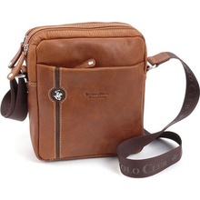 Beverly Hills Polo Club taška crossbody kožená BHPC Explore M BH-382-75 3l tabáková