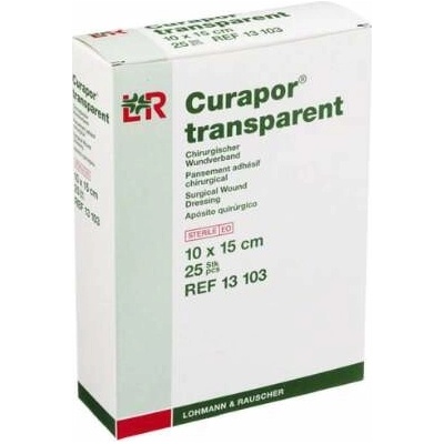 Curapor krytie na rany transparent 10 x 15 cm sterilné vodeodolné 25 ks