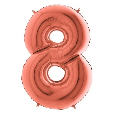 Balón narodeninový číslo 8 maxi rose gold
