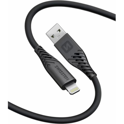 Dátový kábel Swissten soft silicone USB-A/Lightning 0,4m čierny