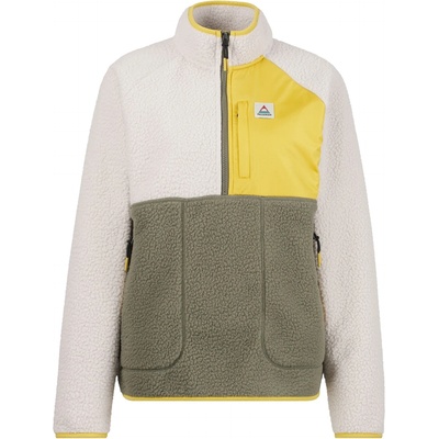 Passenger Дамски поларен пуловер Passenger Women's Home 2.0 1/2 Zip Recycled Sherpa Fleece Fleece jacket - Vintage White / Dusty Olive (105-6082-0514)