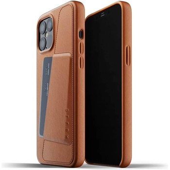 Mujjo Leather Wallet Case - кожен (естествена кожа) кейс с джоб за кредитна карта за iPhone 12 Pro Max (кафяв)