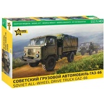 Zvezda Комплект модел автомобил 43008 - Съветски всъдеходен камион ГАЗ-66 (1: 43) (32-43008)