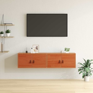 vidaXL Стенен шкаф 2 бр. Кафяво с восъчно покритие 60 x 30 x 30 cm (869943)