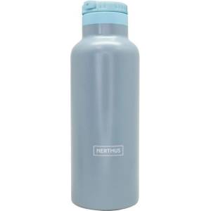 Nerthus 500 мл сив спортен термос със сламка Nerthus