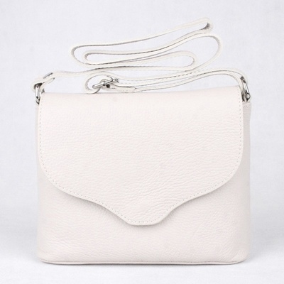 Vera Pelle malá kožená světlá latté crossbody kabelka no. 61