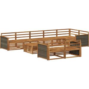 vidaXL Комплект дивани за открито 9 бр (3383527)