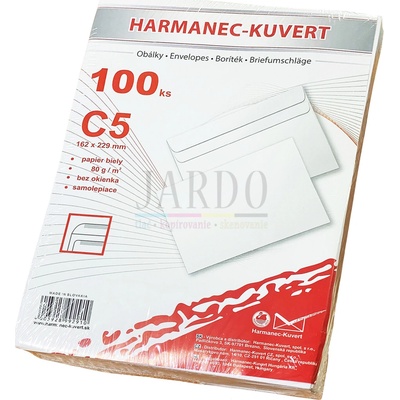 Harmanec-Kuvert Poštové obálky C5 samolepiace, 100 ks