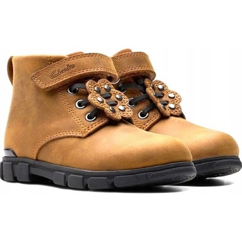 Clarks kožené kotníkové boty hnědé