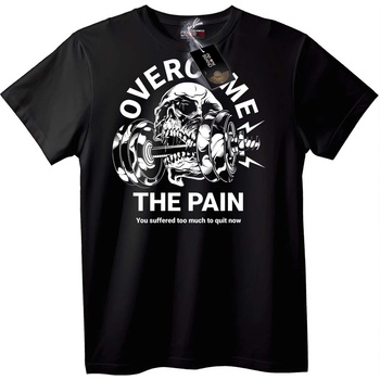 NOONEBRAND Тениска Преодолей Болката Фитнес - L, Black