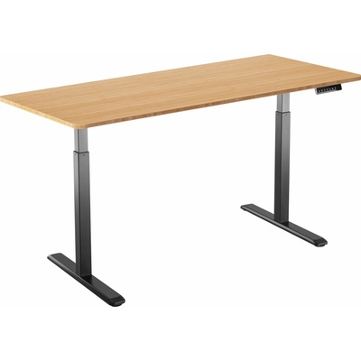 AlzaErgo Table ET2 černý + deska 160×80 cm bambusová zaoblená