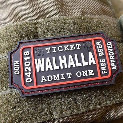 JACKETS TO GO Nášivka WALHALLA TICKET BEER plast velcro SWAT