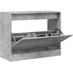 vidaXL Шкаф за обувки, бетонно сив, 80x34x63 см, инженерно дърво (839962)