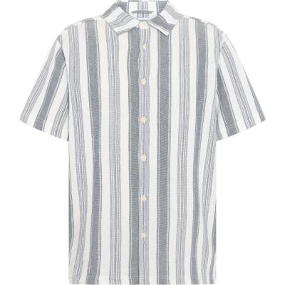 KnowledgeCotton Apparel Мъжка риза с копчета KnowledgeCotton Apparel Organic Cotton Striped Shirt II Shirt - Blue Stripe - размер M (033-3207-0111)