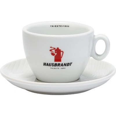Hausbrandt šálka a podšálka na cappuccino červené logo 185 ml