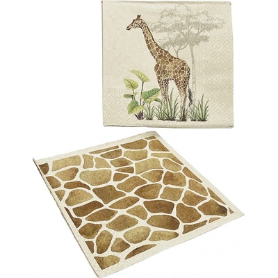 H&L papírové ubrousky Safari žirafa 33x33cm