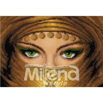 Milena Style Арабско момиче - гоблен със схема конци dmc 1: 4