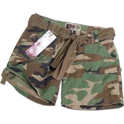Mil-Tec kraťasy dámské ARMY s opaskem woodland