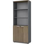 TopMebel Venturo TopMebel офисна библиотека от меламин в антрацит - орех цвят 80x40x200cm