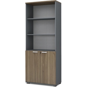 TopMebel Venturo TopMebel офисна библиотека от меламин в антрацит - орех цвят 80x40x200cm
