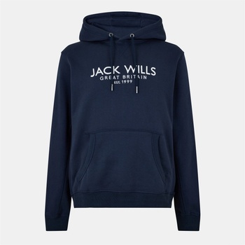 Jack Wills Мъжки суичър Jack Wills Batsford Logo Hoodie Mens - Navy