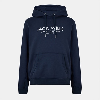 Jack Wills Мъжки суичър Jack Wills Batsford Logo Hoodie Mens - Navy