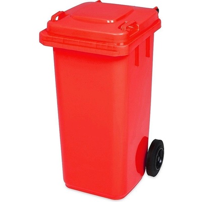 Těsmat popelnice hranatá 120l PVC červená
