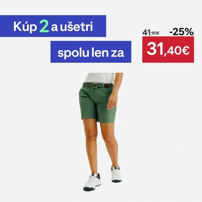Inesis dámske golfové chino šortky MW500 bavlnené zelené