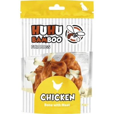 HuHu Maškrta pre psov kosti s kuracím mäsom 75 g
