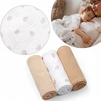 Babyono mušelínové řasené sada 3 ks 828/02 béžové