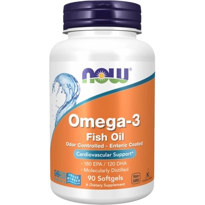 NOW Omega-3 Enteric Coated [90 Гел капсули]