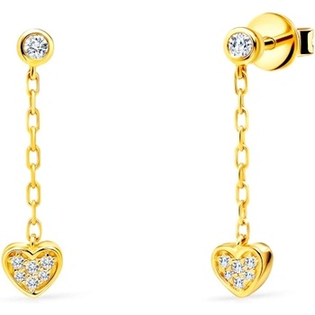 SAVICKI Обеци със сърце Savicki: злато. диаманти