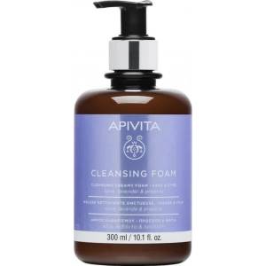 APIVITA Почистваща кремообразна пяна с лавандула и маслина , Apivita Cleansing Creamy Foam Face & Eyes with Propolis & Olive & Lavender 300ml