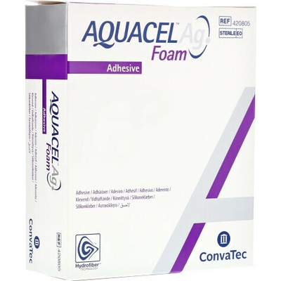 AQUACEL Ag Foam adhezívne penové krytie 14x19,8 cm 5 ks