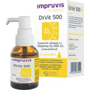 Impruvis D3Vit 500 Капки, 500 IU, 20 ml, Impruvis (795241)