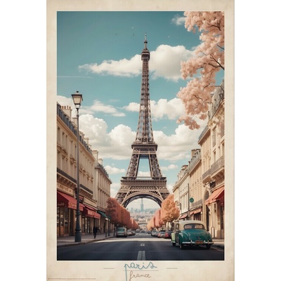 Plagát, Obraz - Parisian Elegance: Vintage Travel Poster, 61 × 91.5 cm