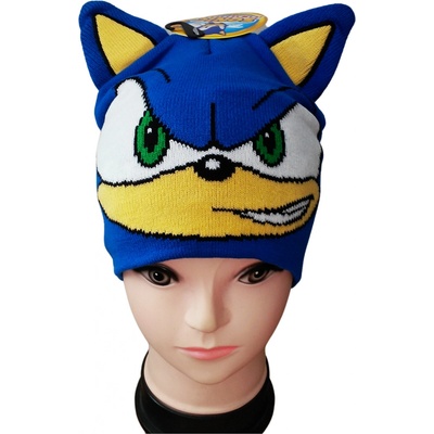 Eplusm Chlapecká čepice SONIC zimní s 3D ušima modrá Modrá