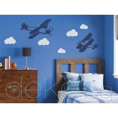 Биплан самолети и облаци - комплект (17003)