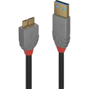 Lindy Кабел Lindy Anthra Line, от USB Type-A 3.0 (м) към USB Micro-B 3.0 (м), 0.5 м, черен (LNY-36765)