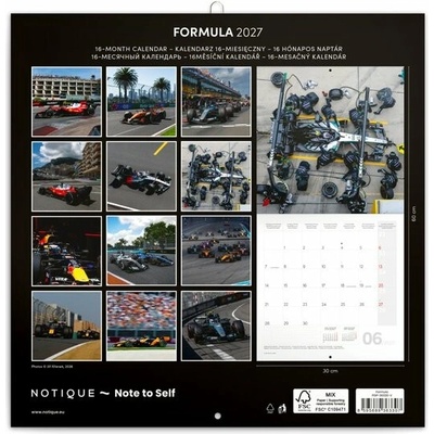 Poznámkový Formule nástěnný 2027
