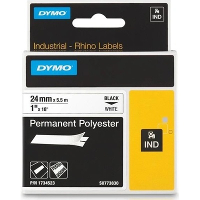 DYMO permanentní polyesterová páska RHINO D1 24 mm x 5,5 m, černá na bílé, S0773830
