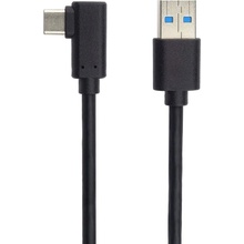 PremiumCord ku31cz3bk USB typ C/M zahnutý konektor 90° - USB 3.0 A/M, 3m
