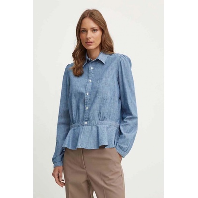Ralph Lauren bavlnená košeľa Polo dámska regular s klasickým golierom 211935150 modrá