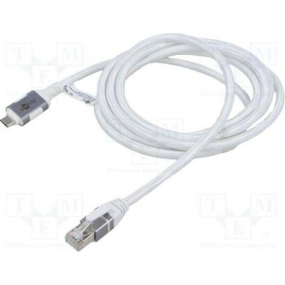 Goobay 74177 USB 3.1, RJ45 vidlice,USB C vidlice, niklovaný, 3m, bílý