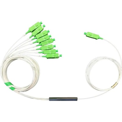 Conneu Оптичен PLC сплитер 1х8 с SC-APC конектори, Blockless, Conneu (CNPLC-108-SCA1-SCA1-BL)