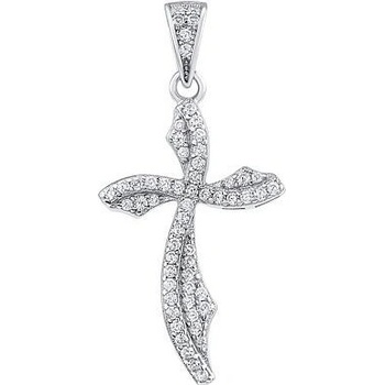 SILVEGO Strieborný prívesok krížik Alimon s čírymi Brilliance Zirconia MW03073P